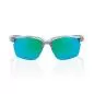 Preview: 100% Eyewear Sportcoupe - Polished Transluscent Crystal Grey - Green Multilayer Mirror + Klar