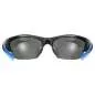 Preview: Uvex Blaze III 2.0 Sun Glasses - black blue mirror blue / litemirror orange / clear