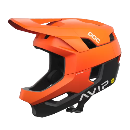 POC Otocon Race MIPS Bike Helmet - Fluorescent Orange AVIP/Uranium Black Matt