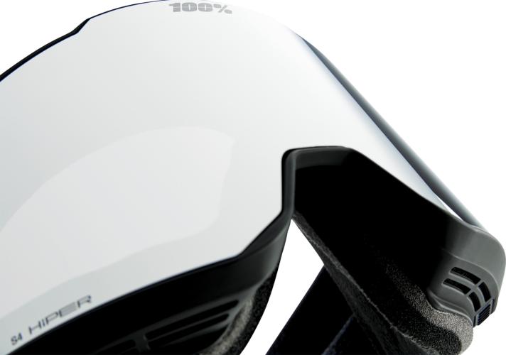 Preview: 100% Snowcraft XL Hiper Goggle Black/Silver - Mirror Silver Lens