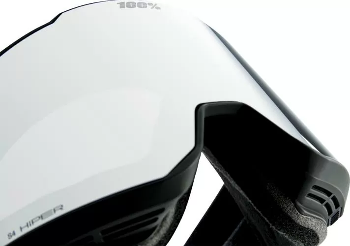 100% Snowcraft XL Hiper Goggle Black/Silver - Mirror Silver Lens