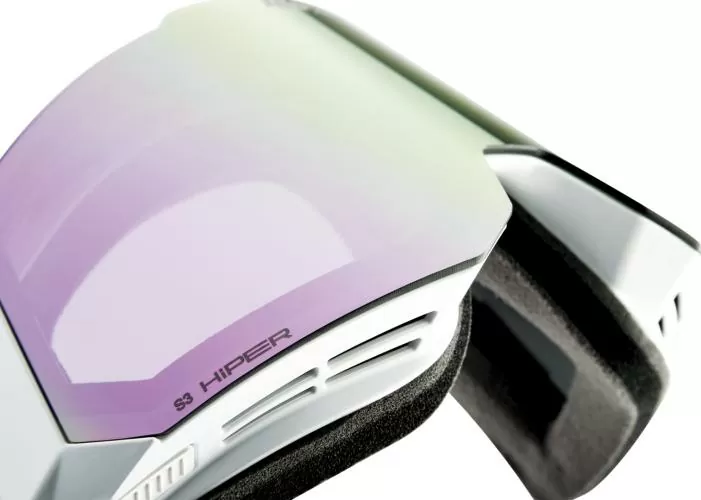 100% Snowcraft Hiper Goggle White/Lavender - Mirror Lavender Lens