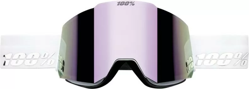 100% Snowcraft Hiper Goggle White/Lavender - Mirror Lavender Lens