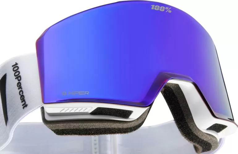 100% Norg Hiper Goggle White -Mirror Violet