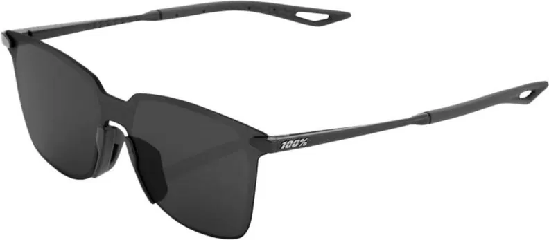 100% Legere Square Brille Polished Black - Smoke Lens