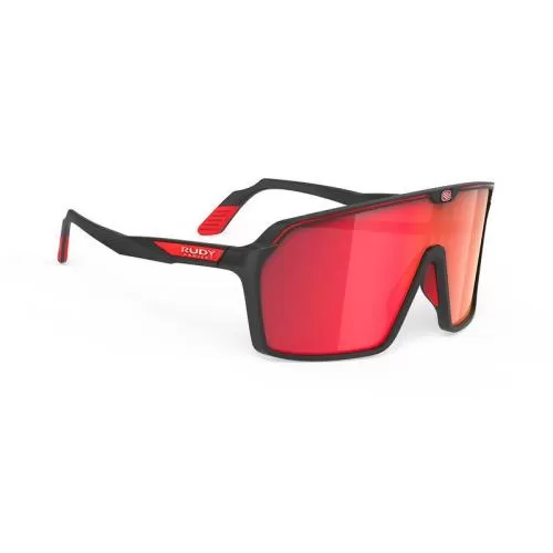 Rudy Project Spinshield Eyewear - Black Matte Mirror Multilaser Red