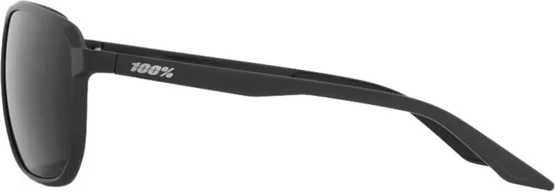 100% Konnor Brille Matte Black - Black Mirror Lens
