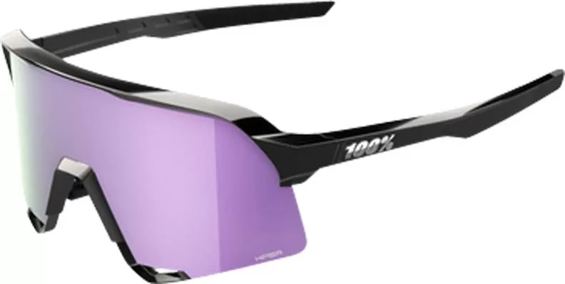 100% Brille S3 - Polished Black - HiPER Polarized Lavender Mirror