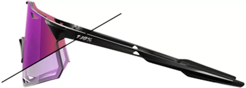 100% HYPERCRAFT - Gloss Black - Photochromic Purple Mirror