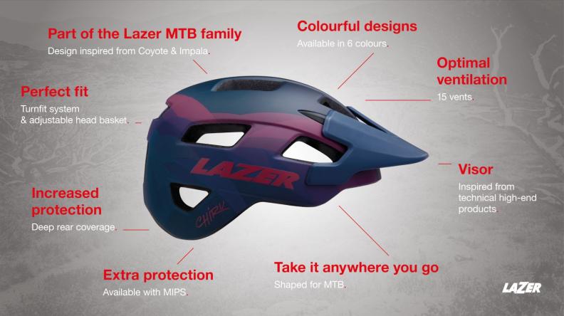 Preview: Lazer Velohelm Chiru Mips - Matte Blue, Pink