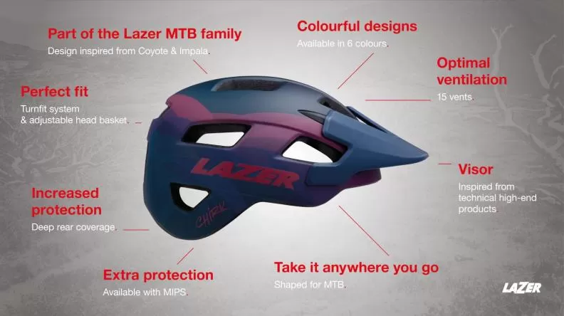 Lazer Bike Helmet Chiru Mips - Matte Blue, Pink