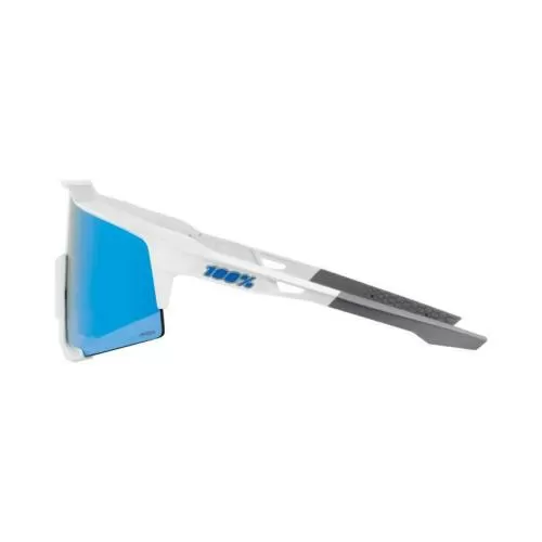Speedcraft Tall Matte White HiPER Blue Multilayer Mirror Lens