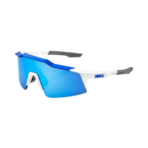 Speedcraft SL Matte White/Metallic Blue HiPER Blue Multilayer Mirror Lens