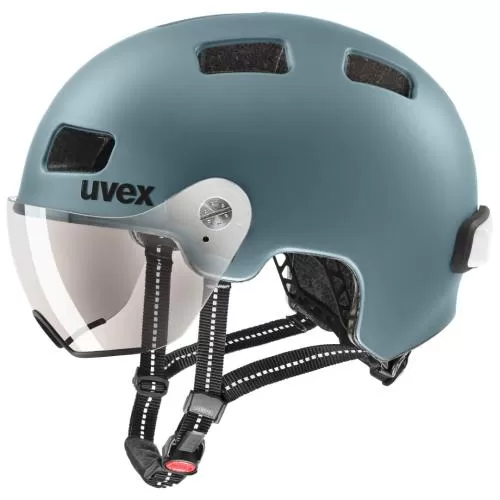 Uvex Rush Visor Velo Helmet - Deep Turquoise Mat