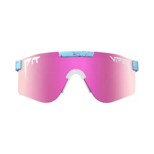 Pit Viper The Gobby Sun Glasses - Blue White Polarized Double Wide Pink
