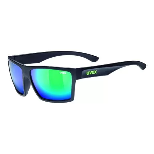 Uvex LGL 29 Sun Glasses - Black Mat Mirror Green