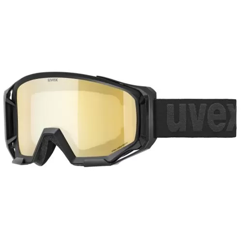 Uvex Sportbrille Athletic CV - Black Matt, Mirror Gold