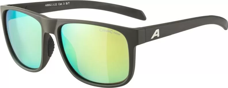 Alpina NACAN III Eyewear - Coffee-Grey Matt, Neon Yellow Mirror