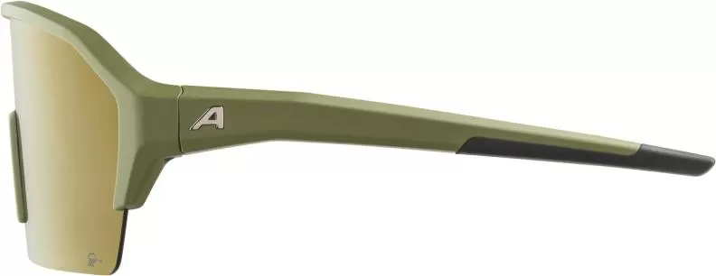 Alpina RAM HR Q-LITE Sonnenbrille - Olive Matt, Gold Mirror