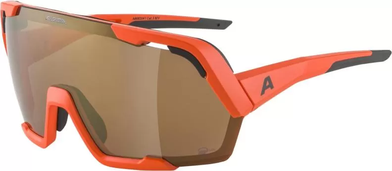 Alpina ROCKET BOLD Q-LITE Sonnenbrille - Pumpkin-Orange, Bronce Mirror