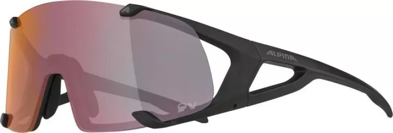 Alpina HAWKEYE QV Sonnenbrille - black matt, Quattro/Varioflex rainbow mirror