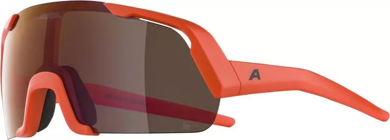 Alpina Rocket Junior Q-Lite Eyewear - Pumpkin Orange Matt, Red Mirror