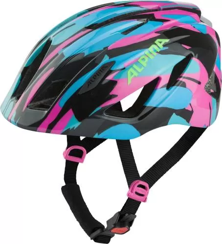 Alpina Pico Flash Children Bike Helmet - Neon-Pink Green Gloss