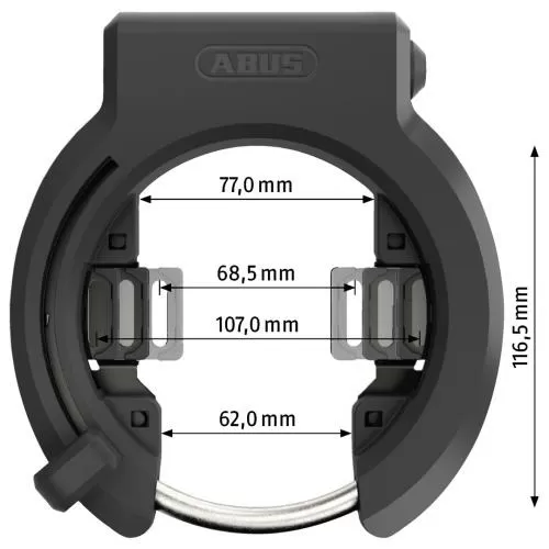 Abus Rahmenschloss Granit XPlus 6950M NR ohne Halter - schwarz offen