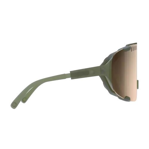 POC Devour Sun Glasses - Epidote Green Translucent, Brown/Silver Mirror