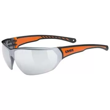 Uvex Sportbrille Sportstyle 204 - Black Orange, Mirror Silver