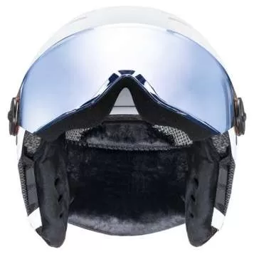 Uvex Ski Helmet Rocket Junior Visor - White-Black Matt