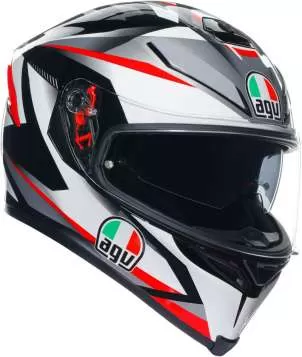 AGV K-5 S Multi Plasma Full Face Helmet - white-black-red