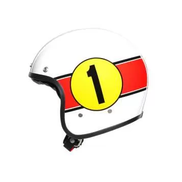 AGV X70 Mino 73 Open Face Helmet - white-red-yellow-black