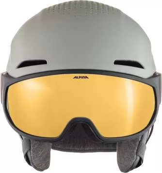 Alpina Alto Q-Lite Visor Ski Helmet - Moon-Grey Matt