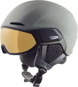 Alpina Alto Q-Lite Visor Ski Helmet - Moon-Grey Matt