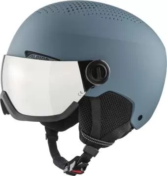 Alpina Arber Visor Ski Helmet - Dirt Blue Matt