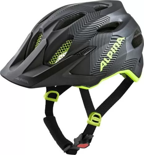 Alpina Carapax Jr. Velohelm - black-neon-yellow