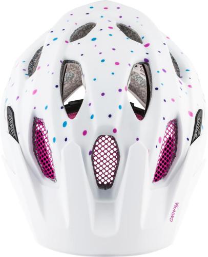 Preview: Alpina Carapax Jr. Velohelm - white polka dots