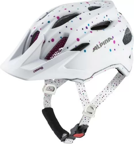 Alpina Carapax Jr. Velohelm - white polka dots