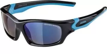Alpina FLEXXY Teen Sportbrille - black-cyan blue mirror