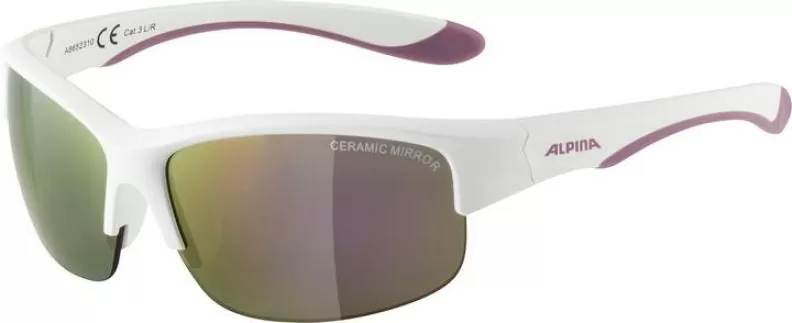 Alpina FLEXXY YOUTH HR Sonnenbrillen - white matt purple pink mirror