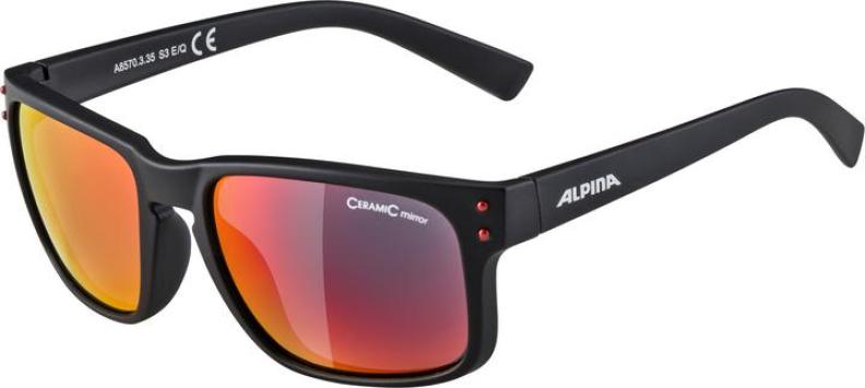 Preview: Alpina KOSMIC Sonnenbrillen - black matt red mirror