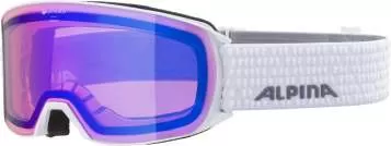 Alpina Nakiska Q Ski Goggles - White Mirror Blue