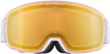 Alpina Nakiska QV Ski Goggles - White Mirror Gold
