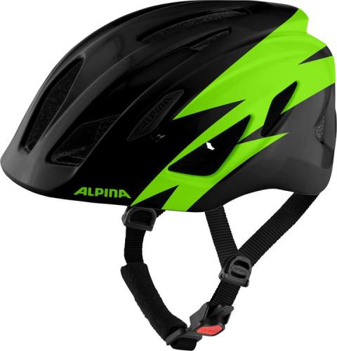 Alpina Pico Kinder Velohelm - Black Green Gloss