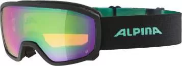 Alpina SCARABEO Jr. Q-LITE Skibrille - Black-Aqua Mirror Green