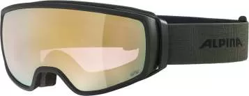 Alpina Ski Goggles Double Jack QV - Black-Olive Matt/Gold