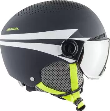 Alpina Zupo Visor Ski Helmet - Charcoal-Neon Matt