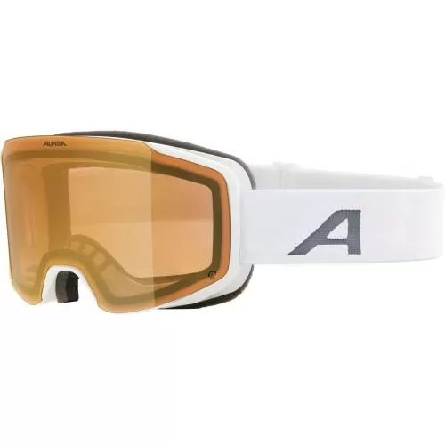 Alpina Taos Q Ski Goggles - white matt, q gold s2