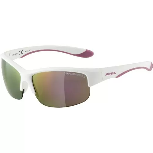 Alpina FLEXXY YOUTH HR Sonnenbrillen - white matt purple pink mirror